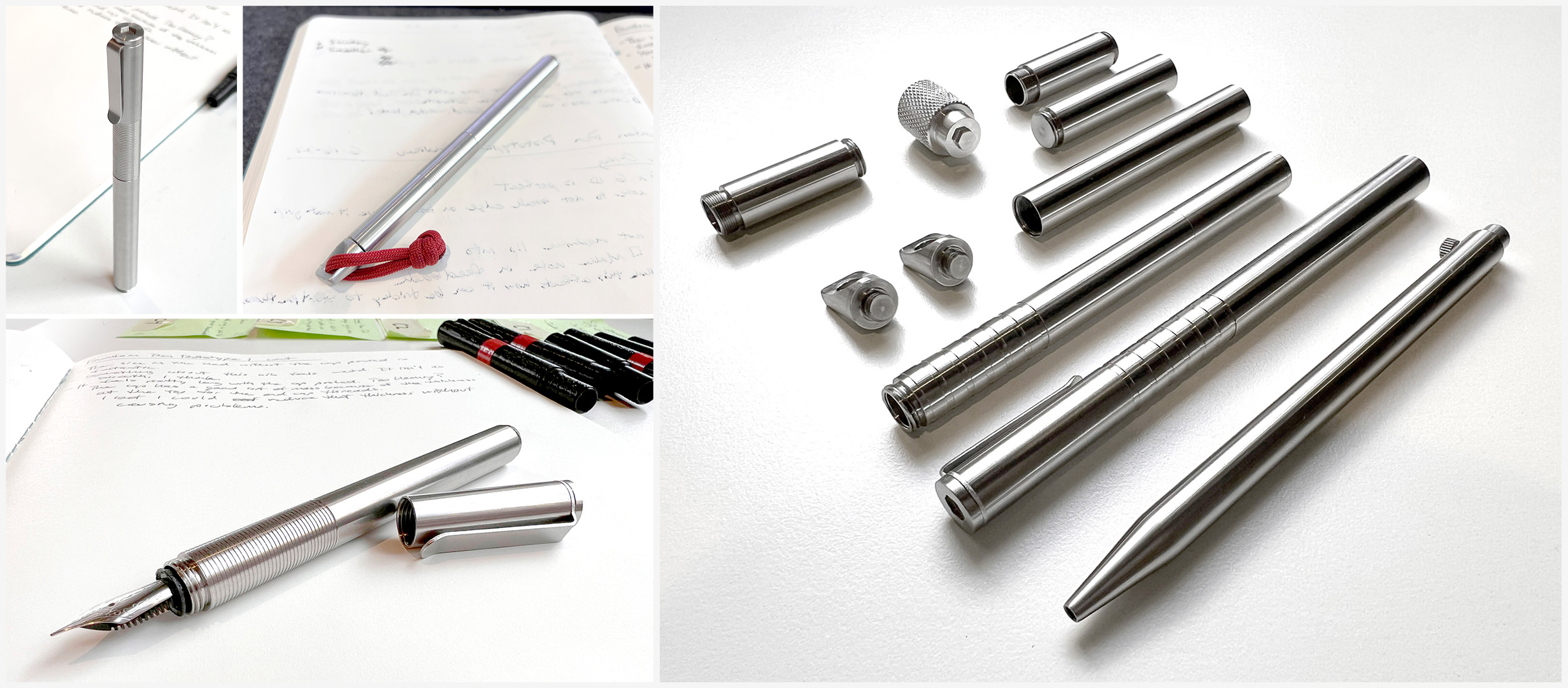 Modern Fuel Fountain Pen - Prototype Collage Combined