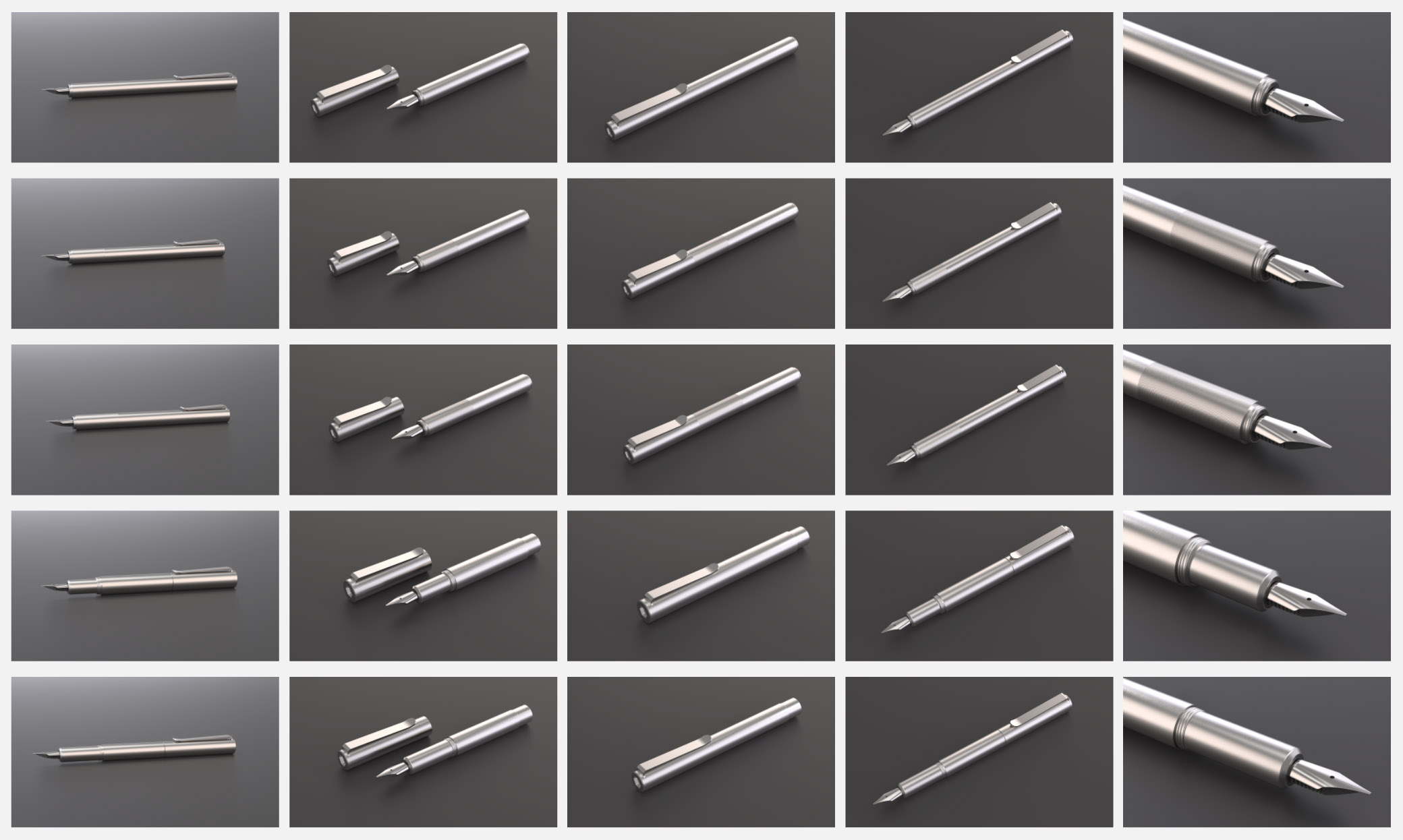 Modern Fuel Fountain Pen - Renderings Exploration